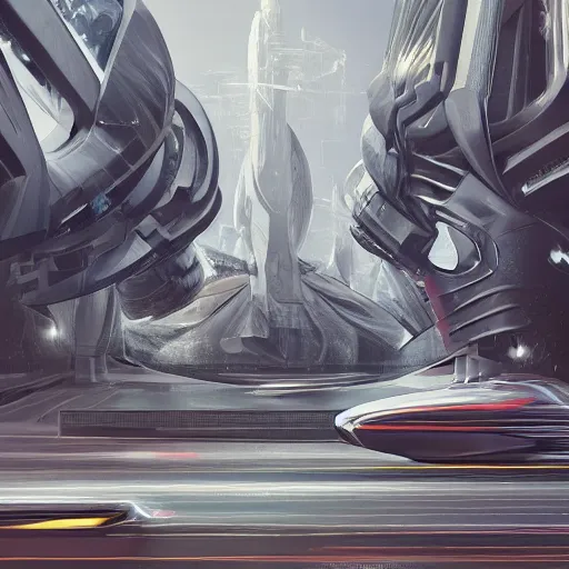 Image similar to sci-fi organic brutalism speed dynamic o x u knight helmet on the coronation of napoleon painting and digital screen billboard in the middle, unreal engine 5, keyshot, octane, artstation trending, ultra high detail, ultra realistic, cinematic, 8k, 16k, in style of zaha hadid, in style of nanospace artstation, in plastic,dark, tilt shift,