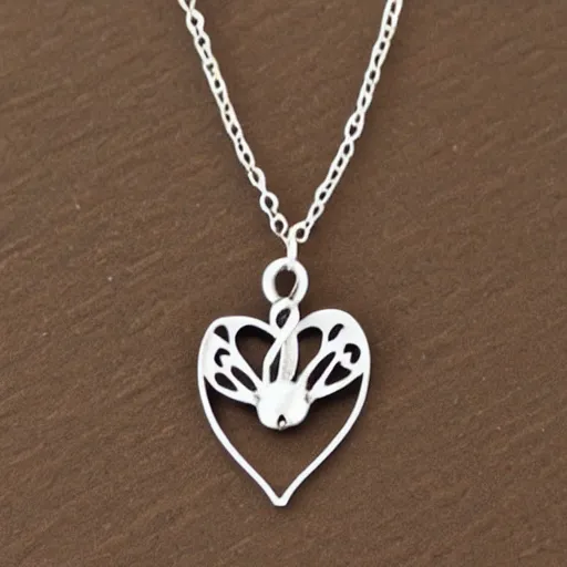 Image similar to bleading heart artnouveau necklace made of scary 🐰
