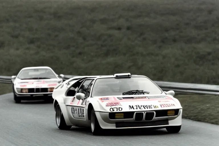 Prompt: BMW M1 Stratos, movie still, speed, cinematic Eastman 5384 film