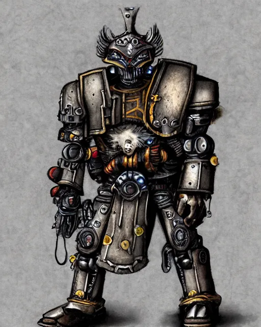 Image similar to a cyborg furry priest in the style of warhammer 4 0 k in the style of grimdark fantasy trending on artstation deviantart pinterest furaffinity detailed realistic hd 8 k high resolution