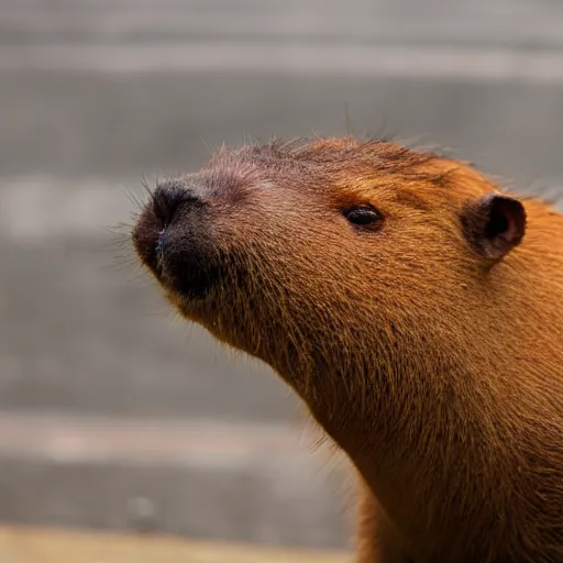 Prompt: capybara eating an orange