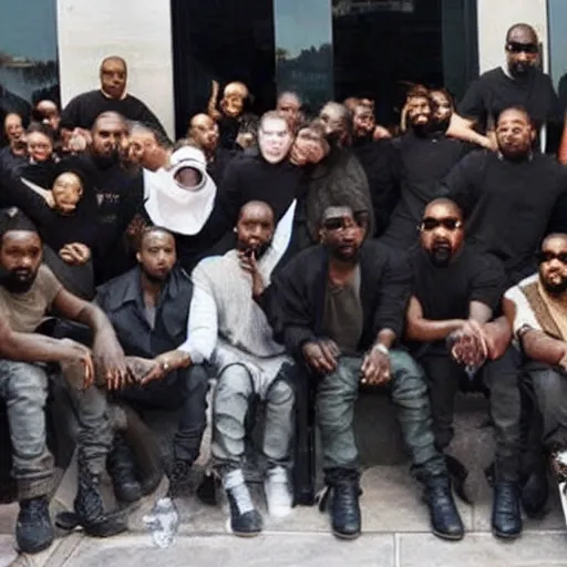 Prompt: groupphoto, Kanye West clones