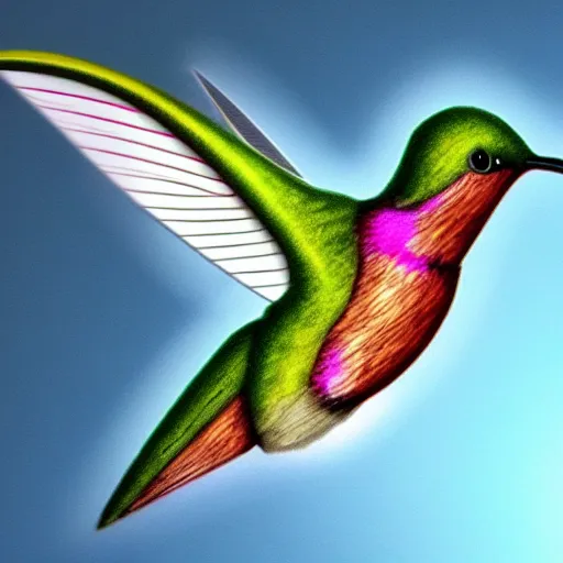 Image similar to ultra realistic cybernetic!!! hummingbird