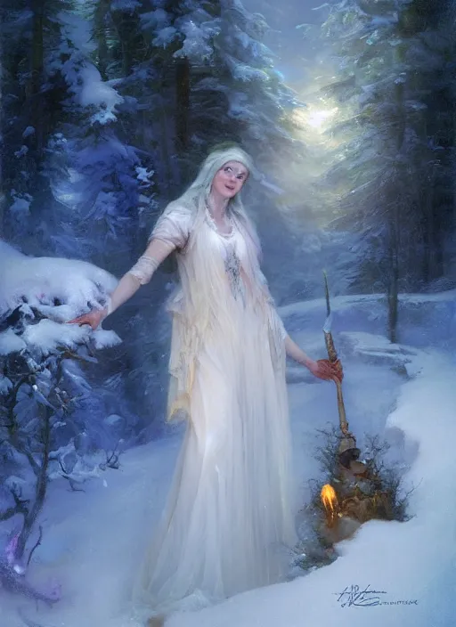 Prompt: the witch of frost by alex flores and vladimir volegov and alexander averin and delphin enjolras and daniel f. gerhartz