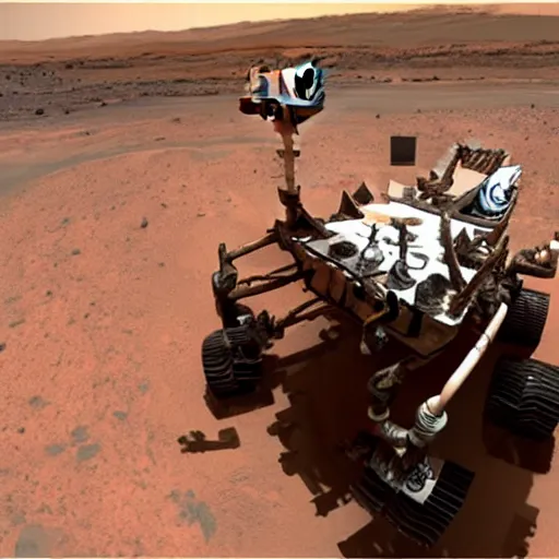 Image similar to show me an alien already mars rover footage