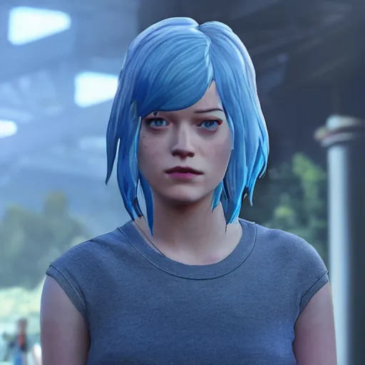 Prompt: jane levy as chloe price with blue hair in life is strange, highly detailed, high quality, hd, 4 k, 8 k, canon 3 0 0 mm, professional photographer, 4 0 mp, lifelike, top - rated, award winning