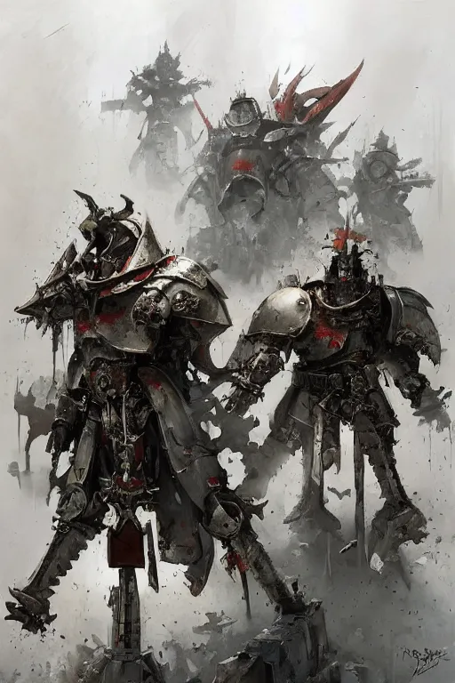 Prompt: the grey knights have come on behalf of the holy inquisition., by ryohei hase, by john berkey, by jakub rozalski, by john martin