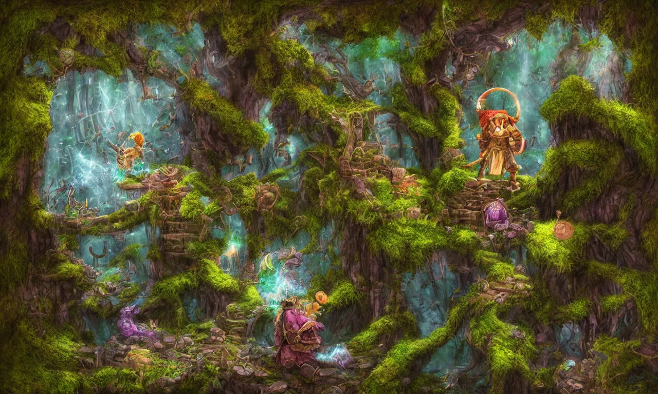 Image similar to sysadmin struggles to login, discworld theme, moss, nordic, pastel colors, 3 d art, digital illustration, perfect lighting