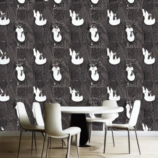 Image similar to modern kitchen wallpaper pig design. expensive