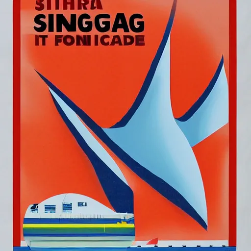 Prompt: A Singaporean propaganda poster designed by El Lissitkzky