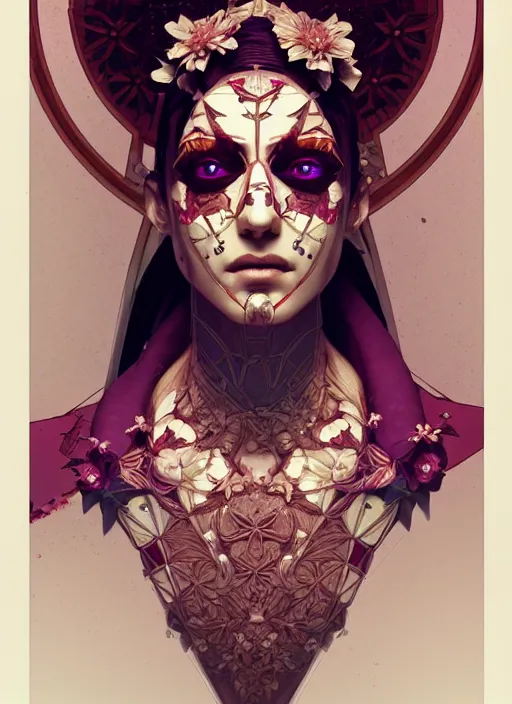 Image similar to symmetry!! portrait of floral! borderlands 3 psycho, intricate, elegant, highly detailed, digital painting, artstation, concept art, smooth, sharp focus, illustration, art by artgerm and greg rutkowski and alphonse mucha, 8 k