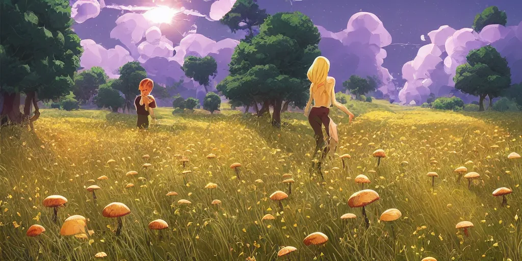 Anime Girls in a Wildflower Field 8k Graphic · Creative Fabrica