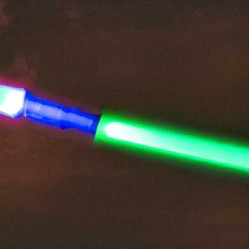 Image similar to a light saber with a lava lamp inside of it, photography