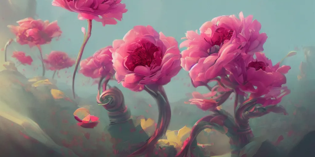 Prompt: retro painting of surreal waiim flowers, by ross tran, highly detailed, hyperrealism, excellent composition, cinematic concept art, dramatic lighting, trending on artstation