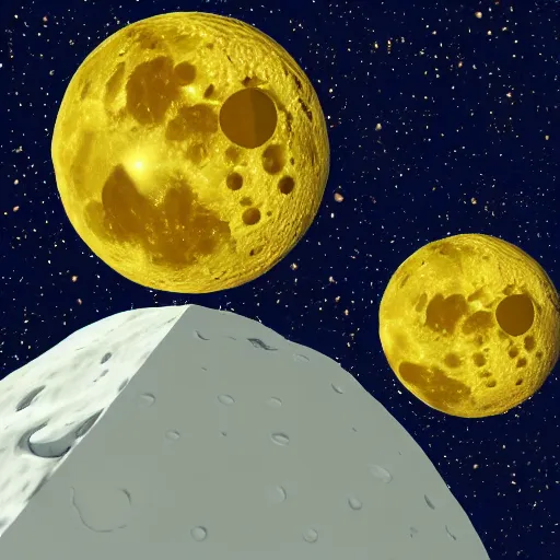 Image similar to a moon made by cheese