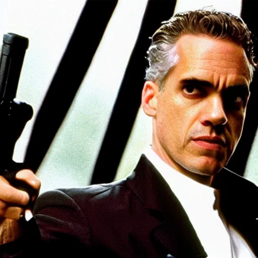 Prompt: Jordan Peterson as Neo from The Matrix