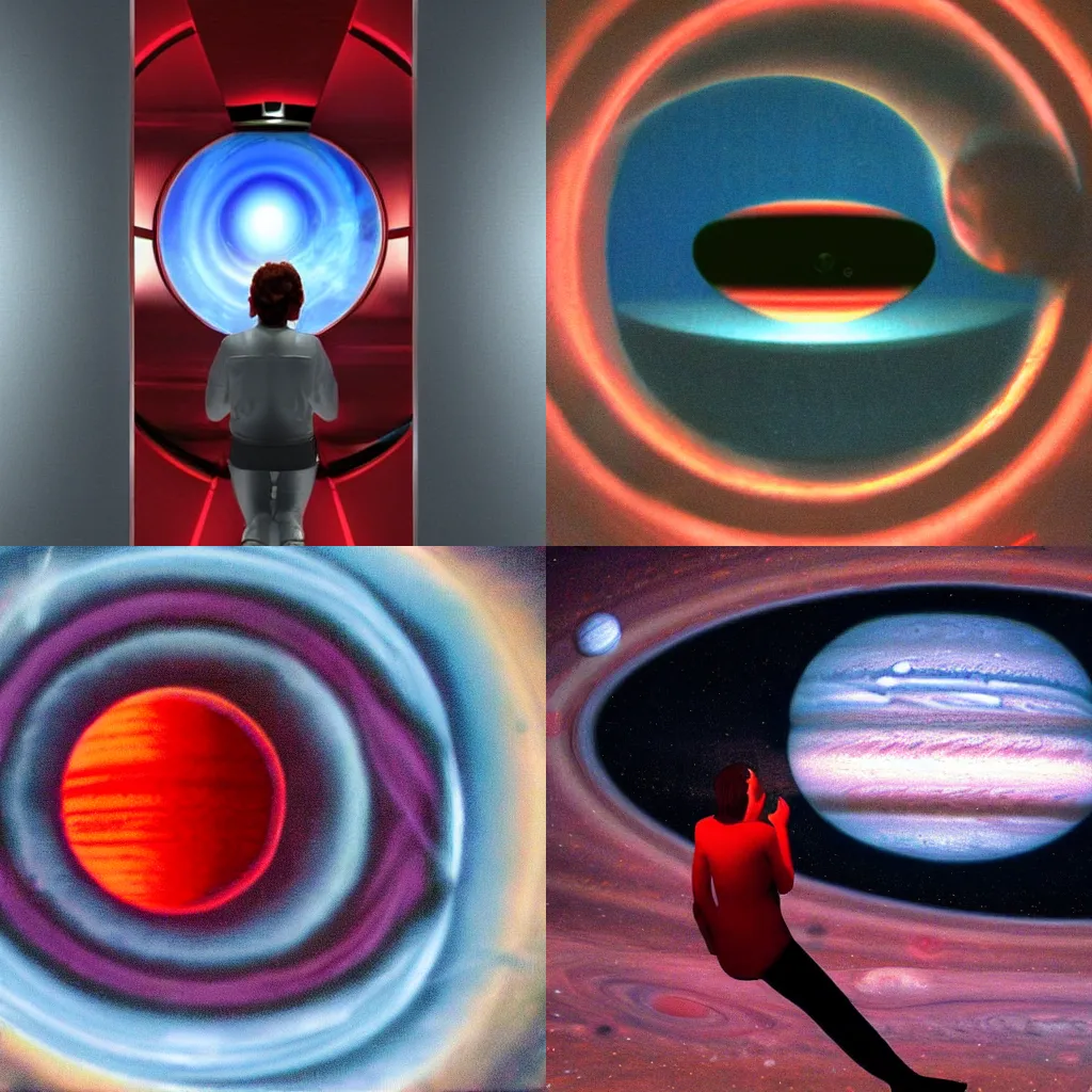 Prompt: HAL 9000 dreaming of Jupiter. Surreal, artistic.