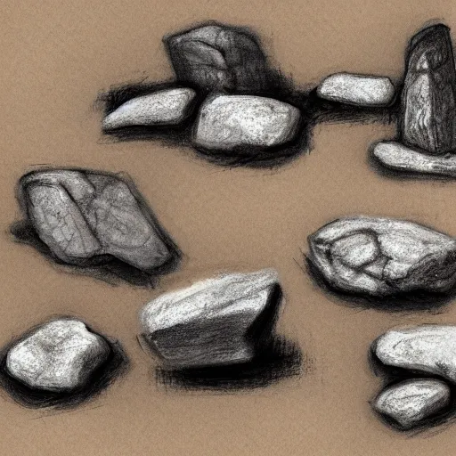 Image similar to rock sketches study, spikey rocks, painterly