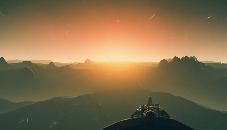 Prompt: beautiful landscape photography in the style of no man's sky, amazing view, afternoon