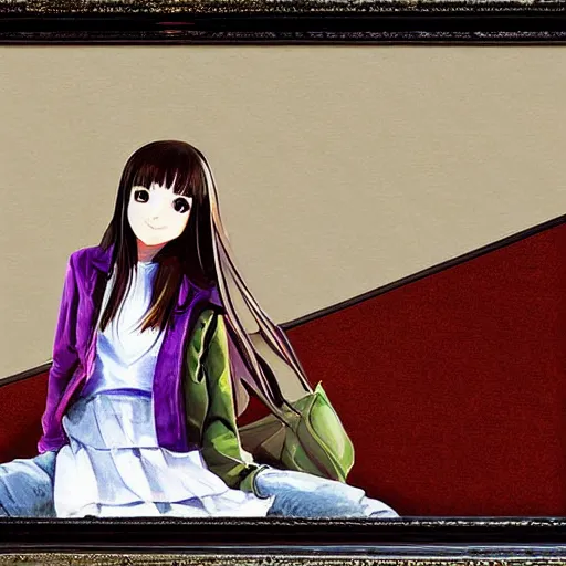 Image similar to a high detail portrait of high school girl by makoto sinkai, in simple background, CLIP STADIO, mad painting