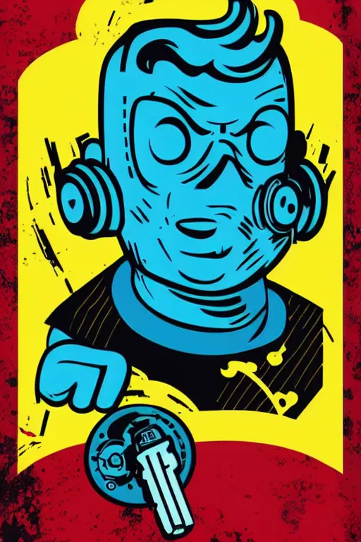 Image similar to fallout 7 6 retro futurist illustration art by butcher billy, sticker, colorful, illustration, highly detailed, simple, smooth and clean vector curves, no jagged lines, vector art, smooth andy warhol style