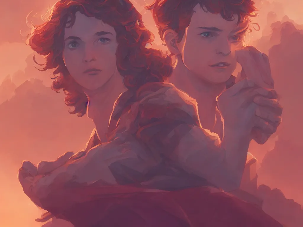 Image similar to single hero world stranger things, behance hd by jesper ejsing, by rhads, makoto shinkai and lois van baarle, ilya kuvshinov, rossdraws global illumination, golden ratio, symmetrical beauty face