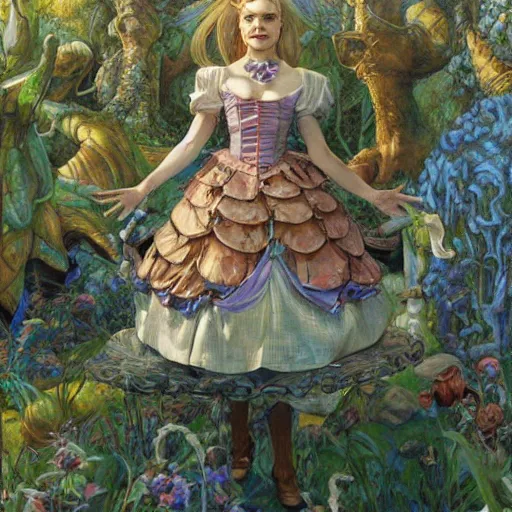 Image similar to alice in wonderland, by donato giancola.