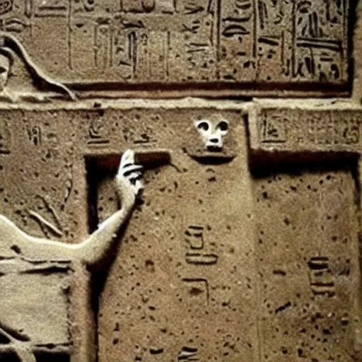 Image similar to banksy graffiti on cursed ancient egyptian tomb, sesame street 1 9 7 8