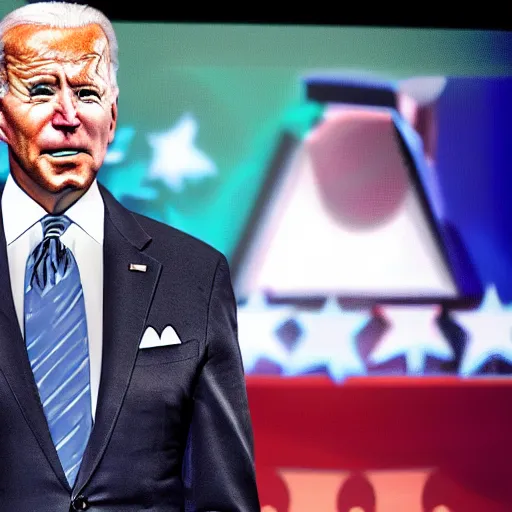 Prompt: joe biden as the pogchamp emote, photo