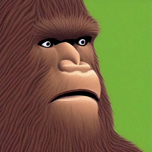 Prompt: full portrait of bigfoot, digital illustration