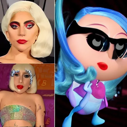 Image similar to lady Gaga in Pixar’s Up!