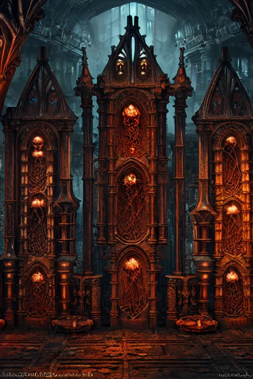 Image similar to steam necropolis, memento mori, gothic, neo - gothic, art nouveau, hyperdetailed copper patina medieval icon, philippe druillet, ralph mcquarrie, concept art, steampunk, unreal engine, detailed intricate environment, octane render