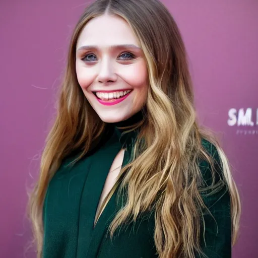 Prompt: portrait of elizabeth olsen walking on the red carpet, trending on artisan, 4 k quality