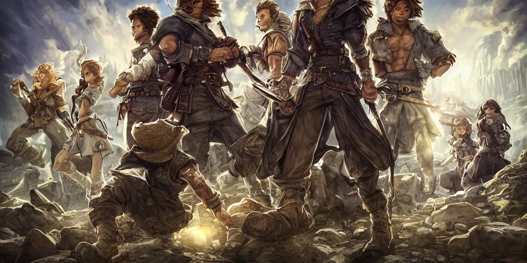 Image similar to now is the time to lift our nation from the quicksands of racial injustice to the solid rock of brotherhood. ultrafine highly detailed colorful illustration, intricate linework, sharp focus, octopath traveler, final fantasy, unreal engine highly rendered, global illumination, radiant light, intricate environment