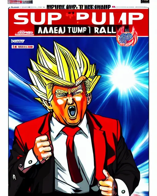 Image similar to super saiyan donald trump