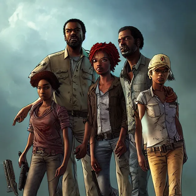 Image similar to lee everett and clementine and kenny fromthe walking dead game telltale games by stanley artgerm lau, atalanta, wlop, rossdraws, frank frazetta, andrei riabovitchev, marc simonetti