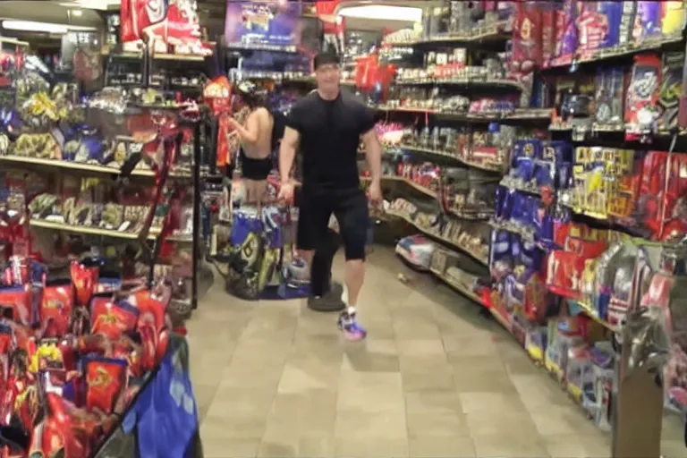 Image similar to cctv footage of john cena in a store