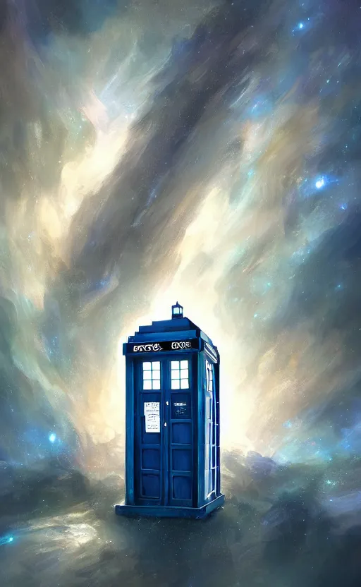 Image similar to a portrait of a tardis, in space, dynamic lighting, photorealistic fantasy concept art, trending on art station, stunning visuals, creative, cinematic, ultra detailed