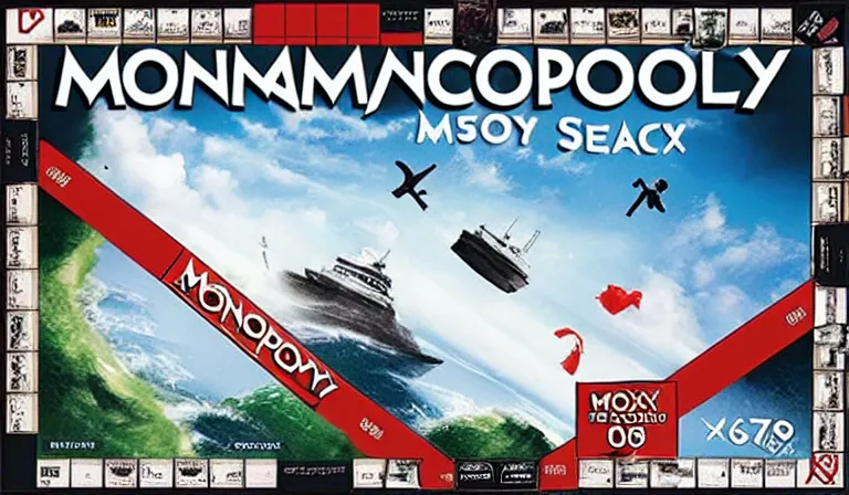 Prompt: the box art for monopoly : seventh seal edition