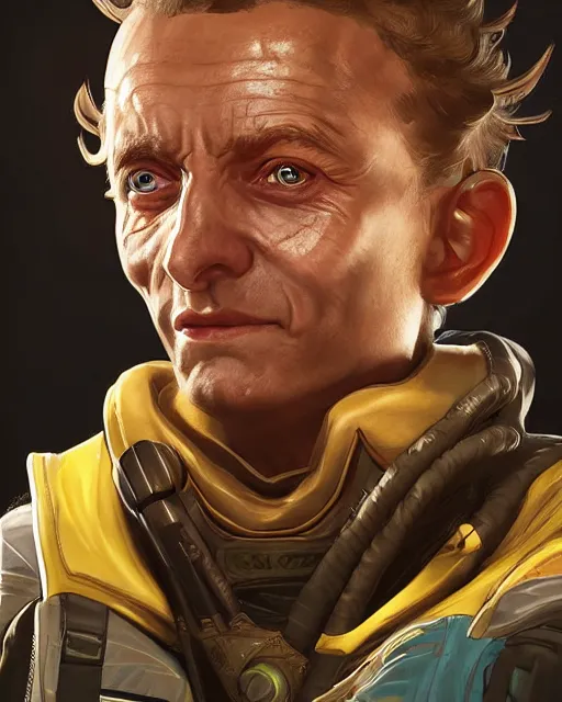 Prompt: Morty as an Apex Legends character digital illustration portrait design by, Mark Brooks and Brad Kunkle detailed, gorgeous lighting, wide angle action dynamic portrait