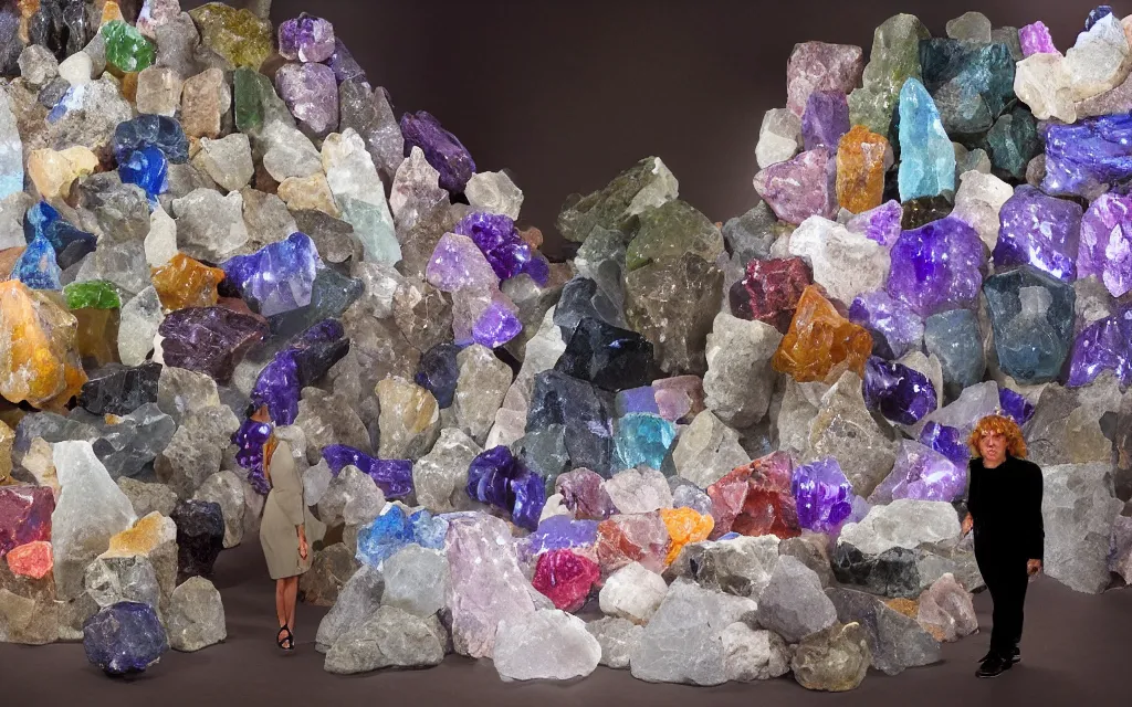 Prompt: magical crystals that can be used to create portals to other places by cindy sherman and cassius marcellus coolidge