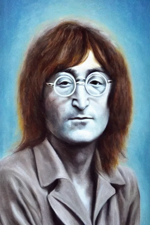 Prompt: portrait of john lennon!! as a woman!!