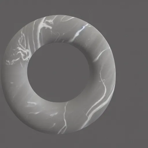 Image similar to a neon ring around the head of a greek god marble statue, 3 d render