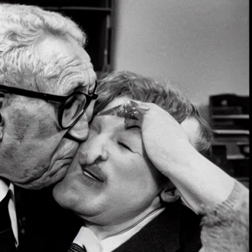 Image similar to henry kissinger kissing henry vacuum cleaner