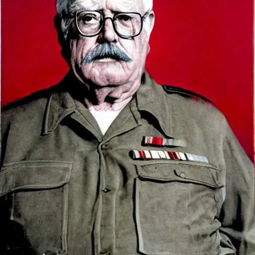 Image similar to portrait of wilford brimley as a soldier in the spanish civil war