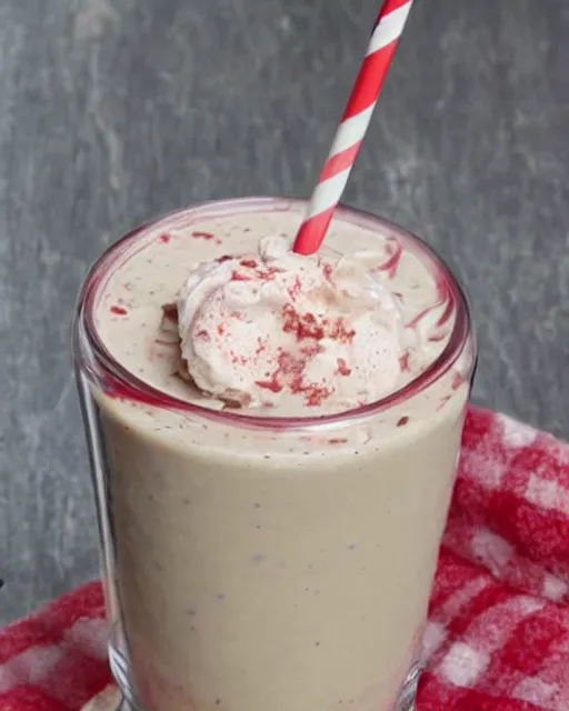 Prompt: a gross milkshake, cookbook photo