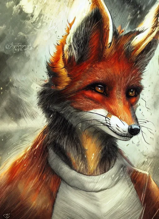 Prompt: A fantasy comic book style portrait painting of a fox person in monk clothing training martial arts, DAZ, hyperrealistic, ambient light, dynamic light