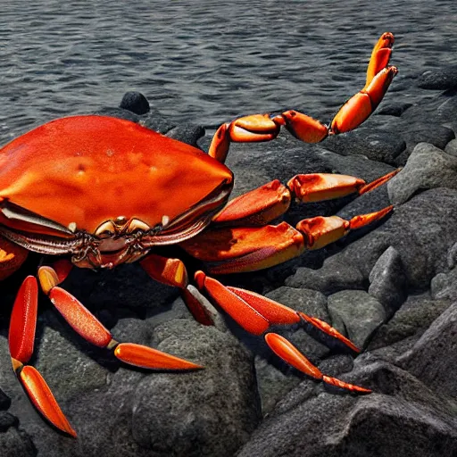 Image similar to crab eating a human corpse, jordan peterson, photorealistic, unreal engine