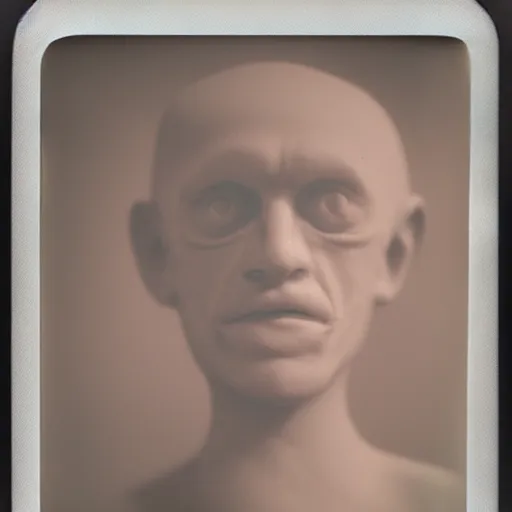 Image similar to a man with subtly distorted facial features, creepy, scary, nightmare fuel, distressing, unsettling, uncanny valley!!!, old polaroid, expired film,