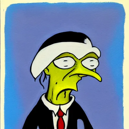 Image similar to pulcinella as mr burns, painted by antoinette kelly